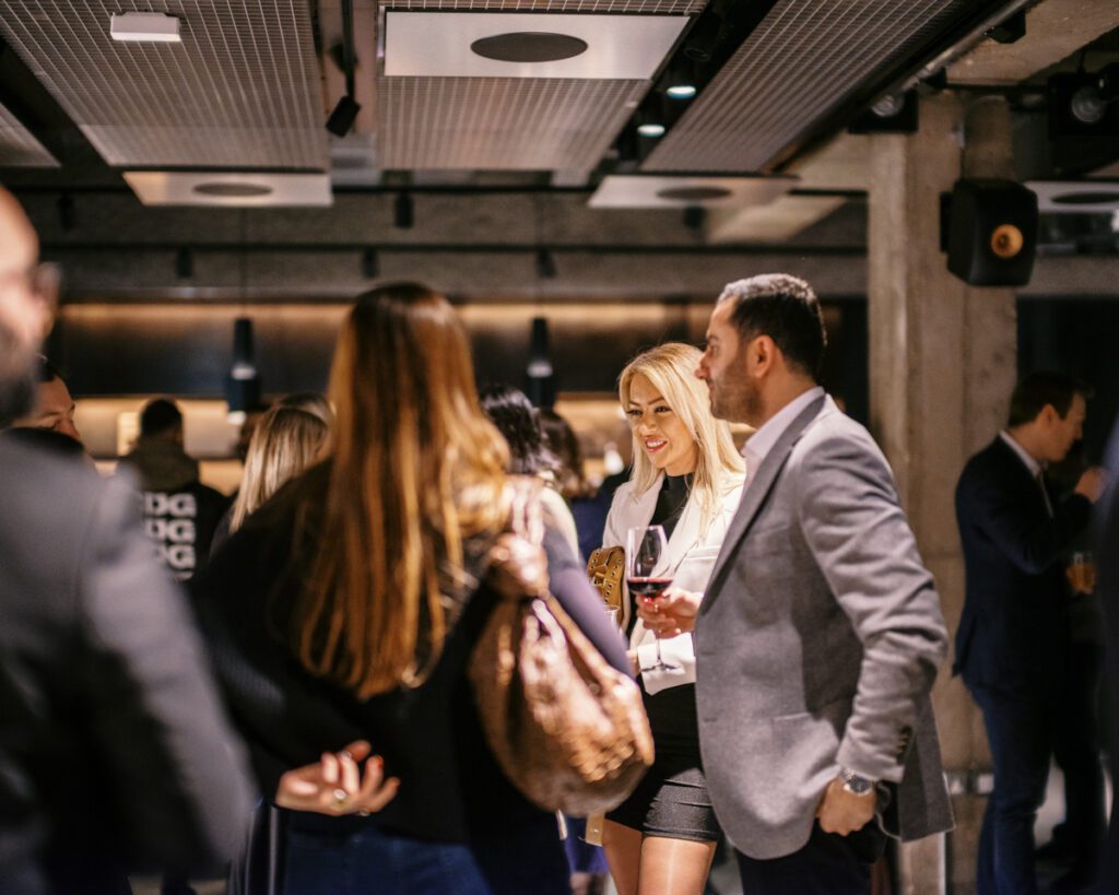 networking event among a building in Fitzrovia