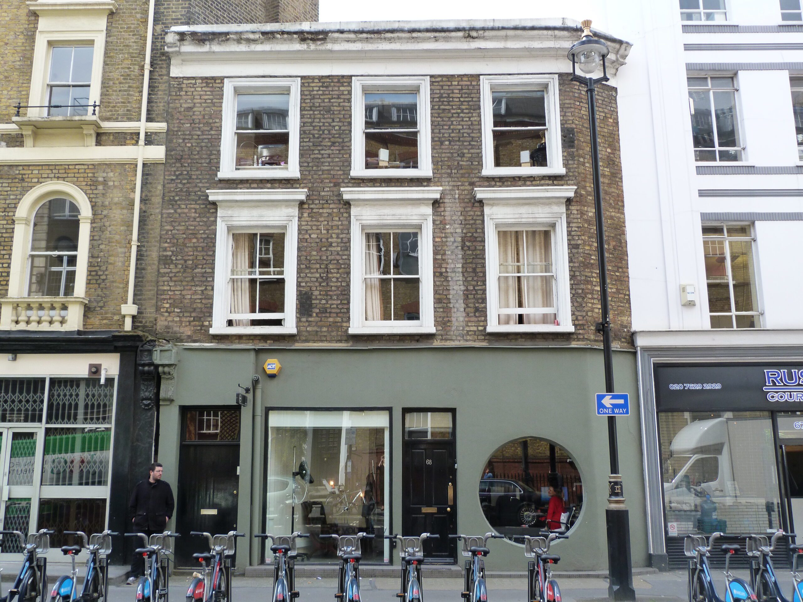 building in Fitzrovia and bicycle