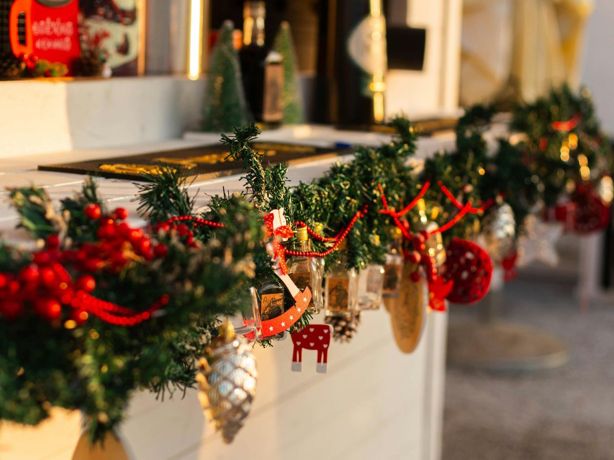 Christmas ornaments on the street